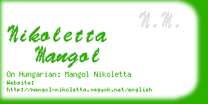 nikoletta mangol business card